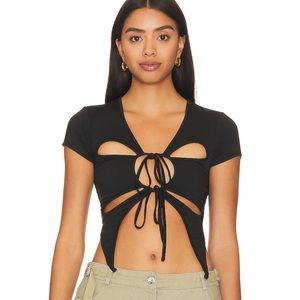 Superdown - REVOLVE - neada keyhole crop top black size SMALL NWT